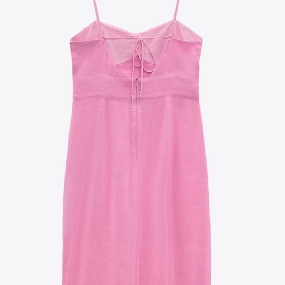 Zara pink linen midi dress - Picture 6 of 6